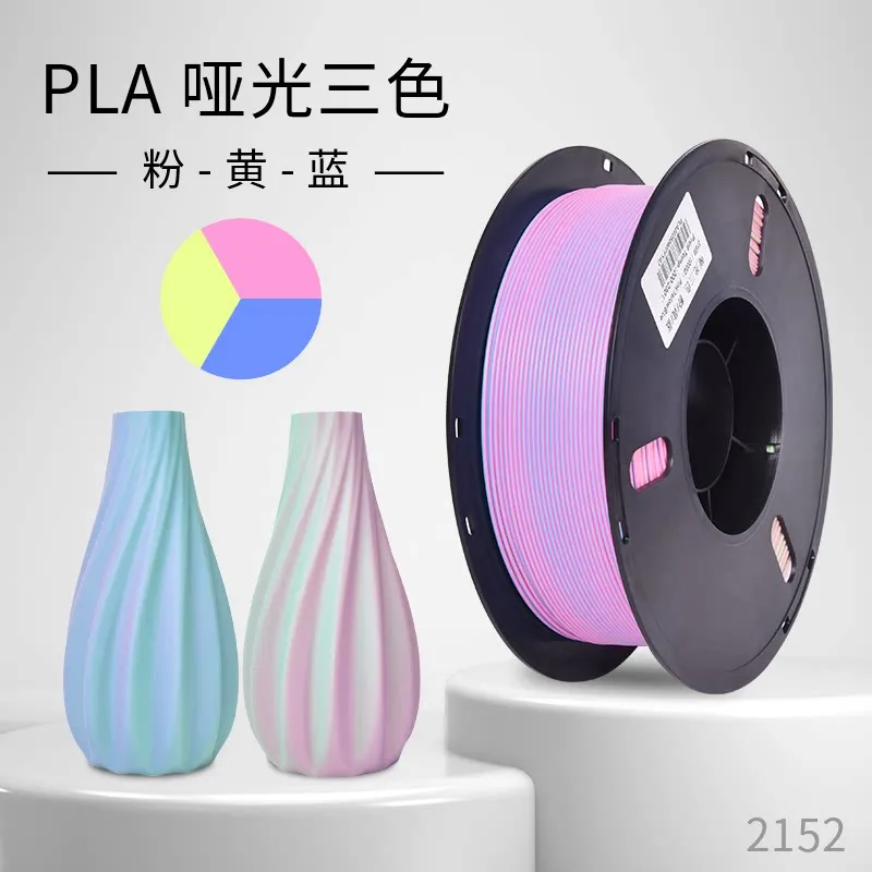 Lanbo PLA Matte Tri-Color Pink-Yellow-Blue Filament-1KG -1.75- With Spool