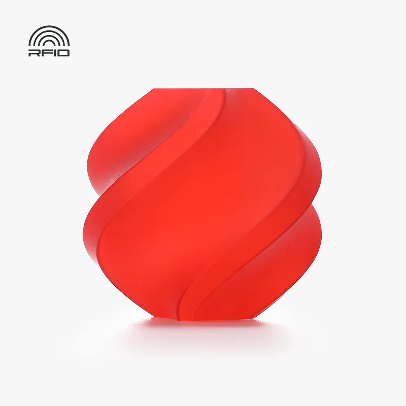 Bambu Lab PLA Translucent Red (13210) Filament-1KG -1.75- with Reusable Spool